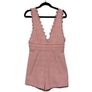Forever 21 Romper Short Jumpsuit Size Large Pink #00344975024 New With Tag